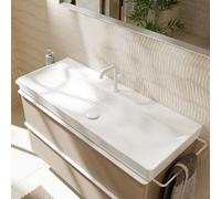 hansgrohe Xelu Q lavabo, avec garniture d'écoulement, sans trop-plein, 1200x480mm, blanc, 61108450, Couleur: 1 trou de robinet