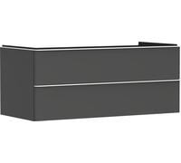 hansgrohe Xelu Q Meuble sous-lavabo, 1180x550, 2 tiroirs, pour vasques à poser, 54083700, Couleur: Meuble gris diamant mat/poignÃ©e blanc mat