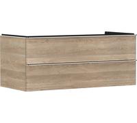 hansgrohe Xelu Q Meuble sous-lavabo, 1180x550, 2 tiroirs, pour vasques à poser, 54084000, Couleur: Meuble chÃªne naturel/poignÃ©e chrome