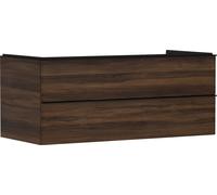 hansgrohe Xelu Q Meuble sous-lavabo, 1180x550, 2 tiroirs, pour vasques à poser, 54085670, Couleur: Meuble noyer foncÃ©/poignÃ©e noir mat