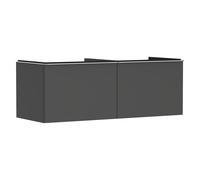 hansgrohe Xelu Q Meuble sous-lavabo, 1360x550, 2 tiroirs, pour console avec vasque à poser, poli, 54067000, Couleur: Meuble gris diamant mat/poignÃ©e chrome