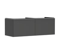 hansgrohe Xelu Q Meuble sous-lavabo, 1360x550, 2 tiroirs, pour console avec vasque à poser, poli, 54067700, Couleur: Meuble gris diamant mat/poignÃ©e blanc mat