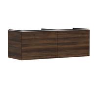 hansgrohe Xelu Q Meuble sous-lavabo, 1360x550, 2 tiroirs, pour console avec vasque à poser, poli, 54069700, Couleur: Meuble noyer foncÃ©/poignÃ©e blanc mat
