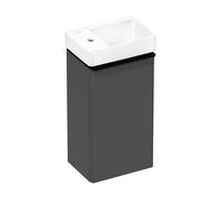 hansgrohe Xelu Q Meuble sous-lavabo, 340x245 pour lave-mains, 1 porte, charnières à droite, 54016670, Couleur: Meuble gris diamant mat/poignÃ©e noir mat