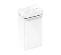 hansgrohe Xelu Q Meuble sous-lavabo, 340x245 pour lave-mains, 1 porte, charnières à gauche, 54011700, Couleur: Meuble blanc brillant/poignÃ©e blanc mat