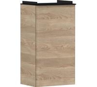 hansgrohe Xelu Q Meuble sous-lavabo, 340x245 pour lave-mains, 1 porte, charnières à gauche, 54013670, Couleur: Meuble chêne naturel/poignée noir mat