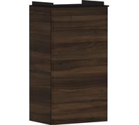 hansgrohe Xelu Q Meuble sous-lavabo, 340x245 pour lave-mains, 1 porte, charnières à gauche, 54014670, Couleur: Meuble noyer foncÃ©/poignÃ©e noir mat