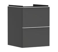 hansgrohe Xelu Q meuble sous-lavabo, 480x475, 2 tiroirs, pour lave-mains, 54020700, Couleur: Meuble gris diamant mat/poignÃ©e blanc mat