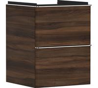 hansgrohe Xelu Q meuble sous-lavabo, 480x475, 2 tiroirs, pour lave-mains, 54022000, Couleur: Meuble noyer foncÃ©/poignÃ©e chrome