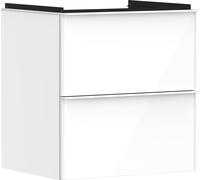 hansgrohe Xelu Q Meuble sous-lavabo, 580x475, 2 tiroirs, pour lavabo, 54023700, Couleur: Meuble blanc brillant/poignÃ©e blanc mat