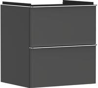 hansgrohe Xelu Q Meuble sous-lavabo, 580x475, 2 tiroirs, pour lavabo, 54024000, Couleur: Meuble gris diamant mat/poignÃ©e chrome