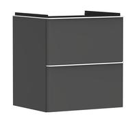 hansgrohe Xelu Q Meuble sous-lavabo, 580x475, 2 tiroirs, pour lavabo, 54024700, Couleur: Meuble gris diamant mat/poignÃ©e blanc mat
