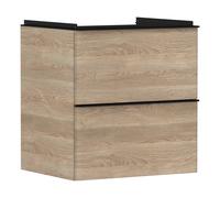 hansgrohe Xelu Q Meuble sous-lavabo, 580x475, 2 tiroirs, pour lavabo, 54025670, Couleur: Meuble chÃªne naturel/poignÃ©e noir mat