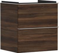 hansgrohe Xelu Q Meuble sous-lavabo, 580x475, 2 tiroirs, pour lavabo, 54026000, Couleur: Meuble noyer foncÃ©/poignÃ©e chrome