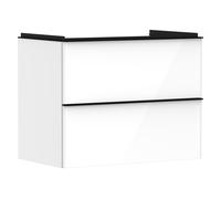 hansgrohe Xelu Q Meuble sous-lavabo, 780x475, 2 tiroirs, pour lavabo, 54027670, Couleur: Meuble blanc brillant/poignÃ©e noir mat