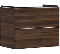 hansgrohe Xelu Q Meuble sous-lavabo, 780x475, 2 tiroirs, pour lavabo, 54030000, Couleur: Meuble noyer foncÃ©/poignÃ©e chrome