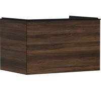 hansgrohe Xelu Q meuble sous-lavabo, 780x550, 1 tiroir, pour consoles avec vasque à poser, poli, 54057670, Couleur: Meuble noyer foncé/poignée noir mat