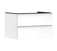 hansgrohe Xelu Q Meuble sous-lavabo, 780x550, 2 tiroirs, pour console avec vasque à poser, 54074000, Couleur: Meuble blanc brillant/poignée chromée