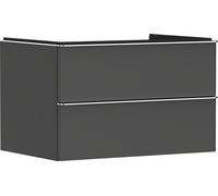 hansgrohe Xelu Q Meuble sous-lavabo, 780x550, 2 tiroirs, pour console avec vasque à poser, 54075000, Couleur: Meuble gris diamant mat/poignÃ©e chrome