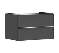 hansgrohe Xelu Q Meuble sous-lavabo, 780x550, 2 tiroirs, pour console avec vasque à poser, 54075700, Couleur: Meuble gris diamant mat/poignÃ©e blanc mat