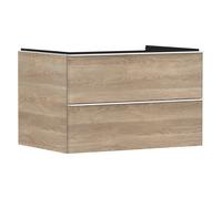 hansgrohe Xelu Q Meuble sous-lavabo, 780x550, 2 tiroirs, pour console avec vasque à poser, 54076700, Couleur: Meuble chÃªne naturel/poignÃ©e blanc mat