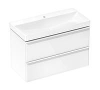 hansgrohe Xelu Q Meuble sous-lavabo, 980x475, 2 tiroirs, pour vasque, 54031700, Couleur: Meuble blanc brillant/poignÃ©e blanc mat