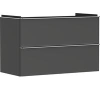 hansgrohe Xelu Q Meuble sous-lavabo, 980x475, 2 tiroirs, pour vasque, 54032000, Couleur: Meuble gris diamant mat/poignÃ©e chrome