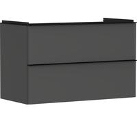 hansgrohe Xelu Q Meuble sous-lavabo, 980x475, 2 tiroirs, pour vasque, 54032670, Couleur: Meuble gris diamant mat/poignÃ©e noir mat