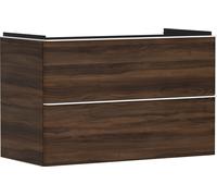 hansgrohe Xelu Q Meuble sous-lavabo, 980x475, 2 tiroirs, pour vasque, 54034700, Couleur: Meuble noyer foncÃ©/poignÃ©e blanc mat