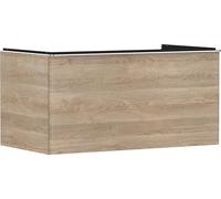 Hansgrohe Xelu Q Meuble sous-lavabo, 980x550, 1 tiroir, pour Consoles avec Vasque à Poser, Poli, 5, 54060000, Couleur: Meuble chêne Naturel/poignée Chrome