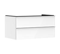 hansgrohe Xelu Q Meuble sous-lavabo, 980x550, 2 tiroirs, pour vasques à poser, 54078000, Couleur: Meuble blanc brillant/poignée chromée