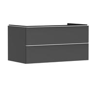hansgrohe Xelu Q Meuble sous-lavabo, 980x550, 2 tiroirs, pour vasques à poser, 54079700, Couleur: Meuble gris diamant mat/poignÃ©e blanc mat