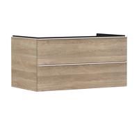hansgrohe Xelu Q Meuble sous-lavabo, 980x550, 2 tiroirs, pour vasques à poser, 54080700, Couleur: Meuble chÃªne naturel/poignÃ©e blanc mat