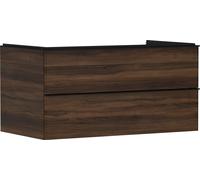 hansgrohe Xelu Q Meuble sous-lavabo, 980x550, 2 tiroirs, pour vasques à poser, 54081670, Couleur: Meuble noyer foncÃ©/poignÃ©e noir mat