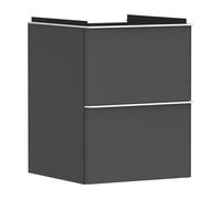 hansgrohe Xelu Q meuble sous-lavabo, 480x475, 2 tiroirs, pour lave-mains, 54020700, Couleur: Meuble gris diamant mat/poignÃ©e blanc mat