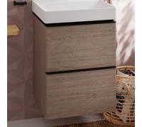Hansgrohe Meuble sous-lavabo Xelu Q 480x475 2 tiroirs pour lave-mains Chêne naturel/poignée noir mat