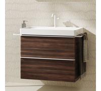 hansgrohe Xelu Q meuble sous-vasque 54030700 780x605x475mm, 2 tiroirs, noyer foncé, blanc mat