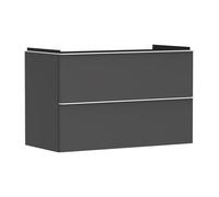 hansgrohe Xelu Q Meuble sous-lavabo, 980x475, 2 tiroirs, pour vasque, 54032700, Couleur: Meuble gris diamant mat/poignÃ©e blanc mat