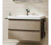 hansgrohe Xelu Q Meuble sous-lavabo, 980x475, 2 tiroirs, pour vasque, 54033670, Couleur: Meuble chêne naturel/poignée noir mat
