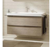 Hansgrohe Meuble sous-lavabo Xelu Q 1180x475 2 tiroirs Chêne naturel/poignée chrome 54037000
