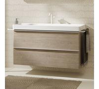 hansgrohe Xelu Q Meuble sous-lavabo, 1180x475, 2 tiroirs, pour lavabo, 54037700, Couleur: Meuble chÃªne naturel/poignÃ©e blanc mat
