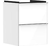 hansgrohe Xelu Q meuble sous-vasque 54019000 480x605x475mm, pour lave-mains , 2 tiroirs, blanc brillant, chromé