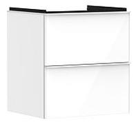 Hansgrohe Meuble sous-lavabo Xelu Q 580x475 mm 2 tiroirs Blanc brillant/poignée blanc mat 54023700