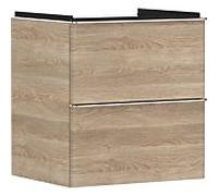 hansgrohe Xelu Q meuble sous-vasque 54025000 580x605x475mm, 2 tiroirs, chêne naturel, chromé