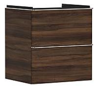 hansgrohe Xelu Q Meuble sous-lavabo, 580x475, 2 tiroirs, pour lavabo, 54026000, Couleur: Meuble noyer foncÃ©/poignÃ©e chrome