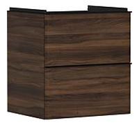 hansgrohe Xelu Q Meuble sous-lavabo, 580x475, 2 tiroirs, pour lavabo, 54026670, Couleur: Meuble noyer foncÃ©/poignÃ©e noir mat