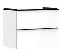 hansgrohe Xelu Q meuble sous-vasque 54027670 780x605x475mm, 2 tiroirs, blanc brillant, noir mat