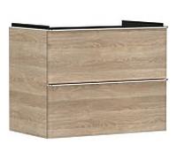 hansgrohe Xelu Q Meuble sous-lavabo, 780x475, 2 tiroirs, pour lavabo, 54029000, Couleur: Meuble chÃªne naturel/poignÃ©e chrome