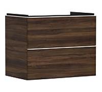 hansgrohe Xelu Q Meuble sous-lavabo, 780x475, 2 tiroirs, pour lavabo, 54030700, Couleur: Meuble noyer foncÃ©/poignÃ©e blanc mat