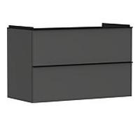 hansgrohe Xelu Q Meuble sous-lavabo, 980x475, 2 tiroirs, pour vasque, 54032670, Couleur: Meuble gris diamant mat/poignée noir mat